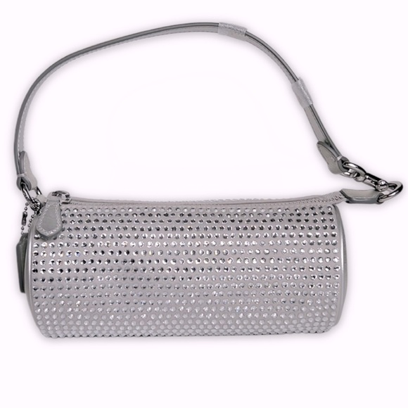 NWT Coach Silver & Gray w/Crystals Cylinder Wristlet/Purse - Picture 9 of 9